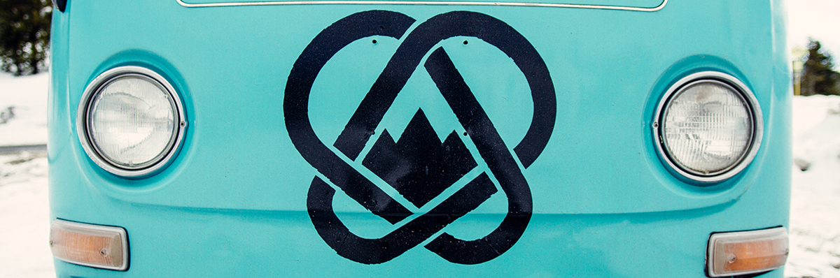 logo identity Coffee Van Colorado winter wood Lasercut screenprint mountain snow stamp