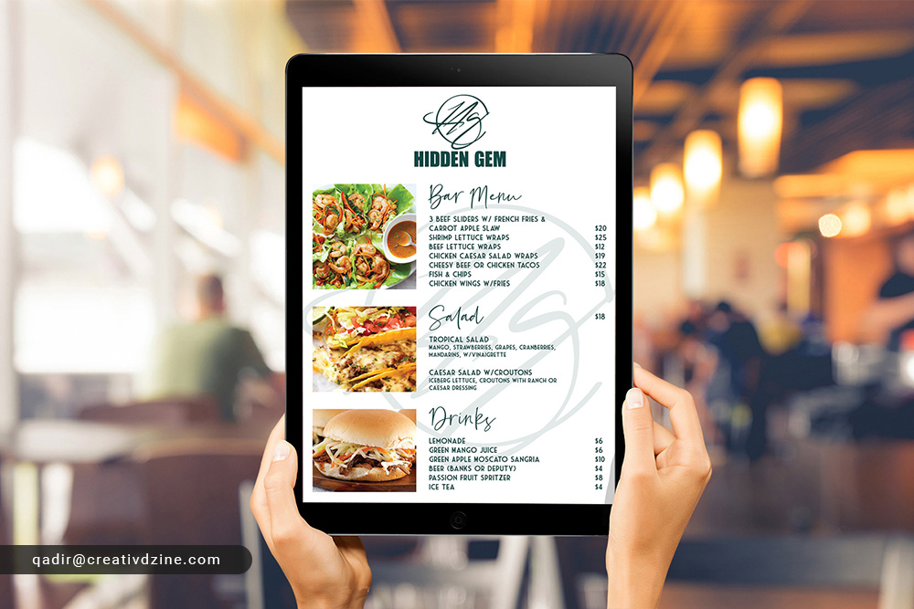 Digital Menu ipad menu menu menu design menu screen