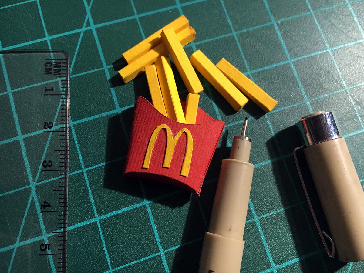 McDonalds Fries 3D paper red yellow