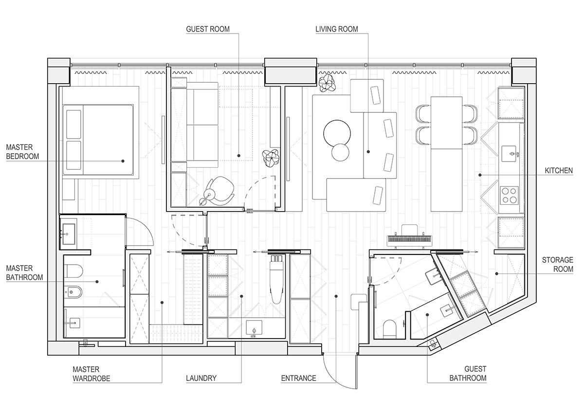 Drawing  concept interior design  Interior Layout Design design revit working drawings Layout Options