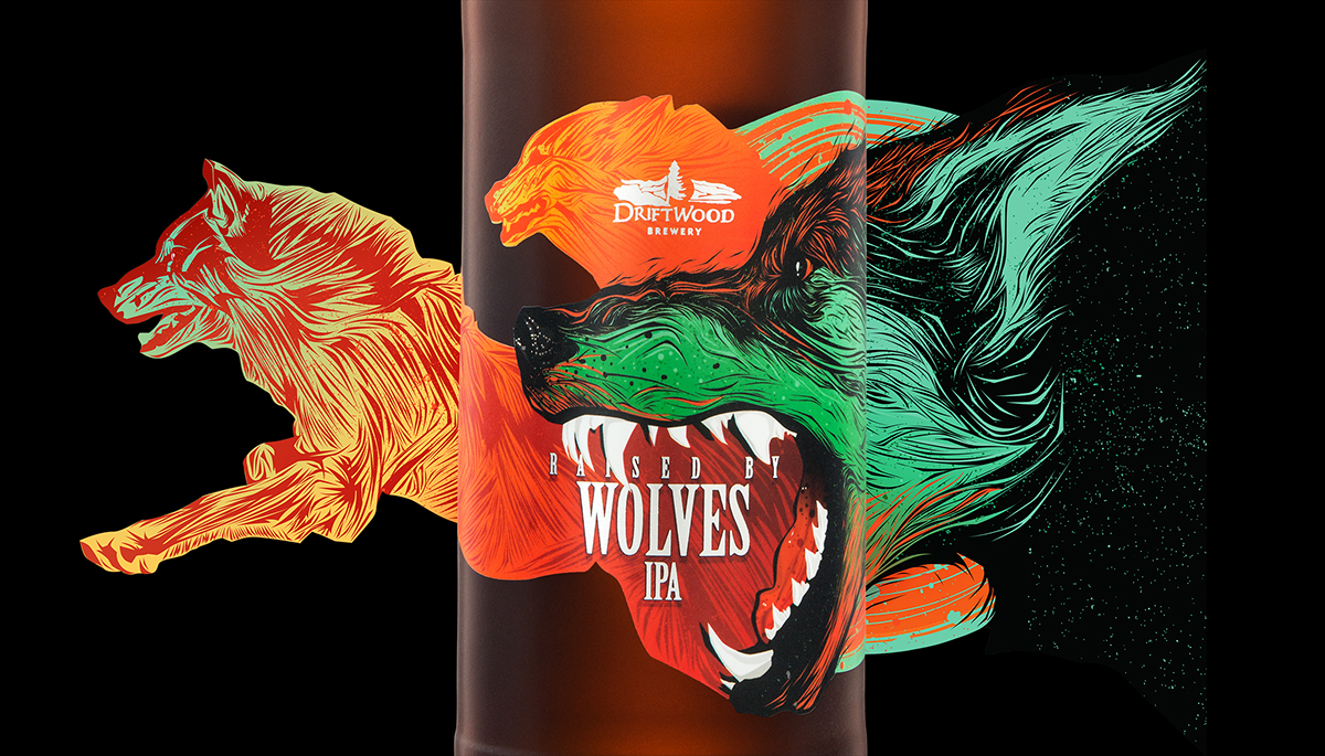 wolves raised by wolves beer craft beer BC Beer IPA wild beer vector