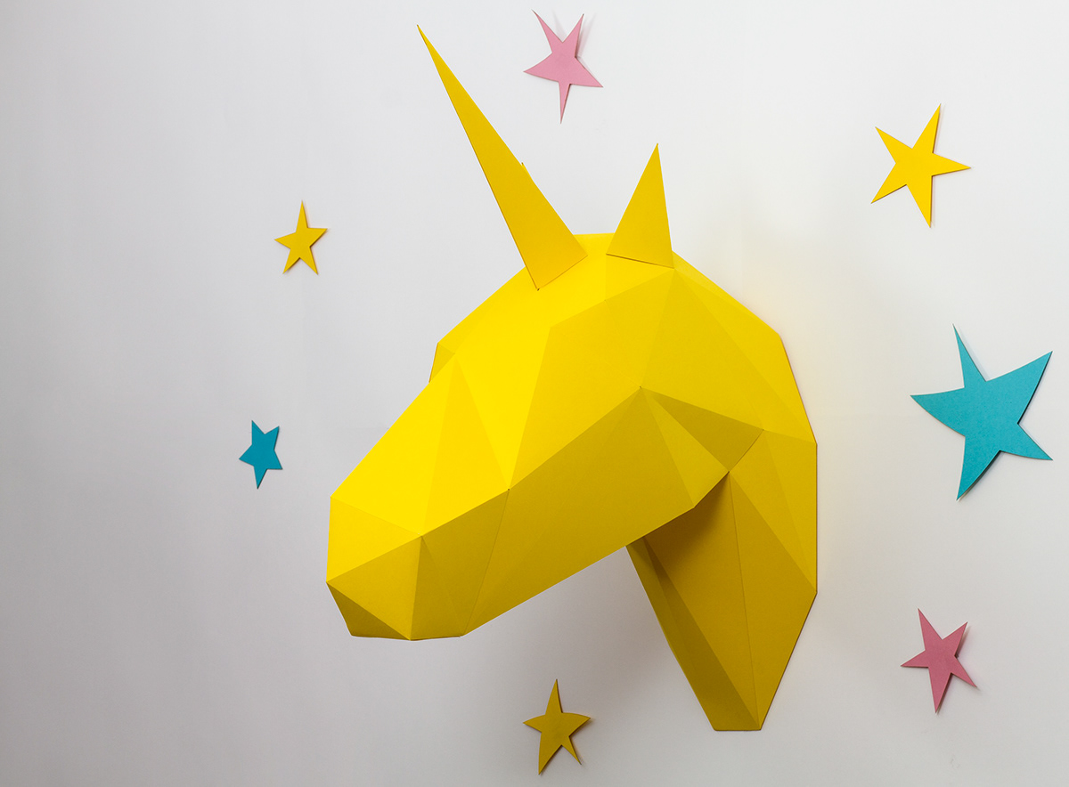 cardboard paper unicorn papercraft visual handmade product craft carton star
