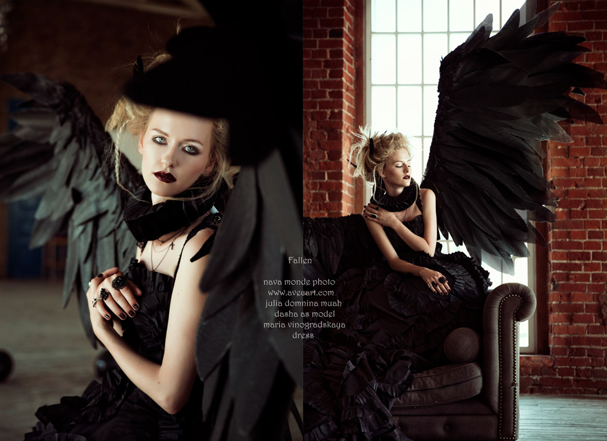 angel digital art gallery fallen black Dior girl vintage dark