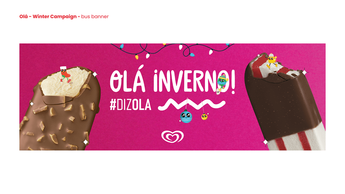 ads Advertising  brand identity campaign design Gelato icecream marketing   OLA WinterCampaign