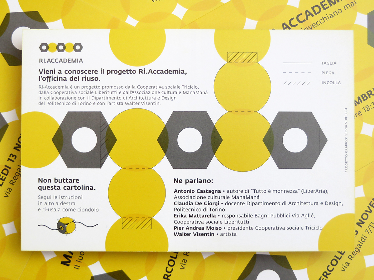 accademia logo torino ri-accademia riuso reuse recycle officina yellow