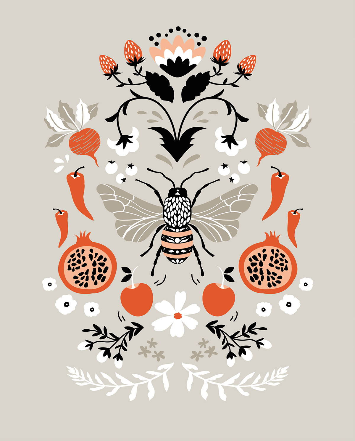 Nature graphic limited color pattern