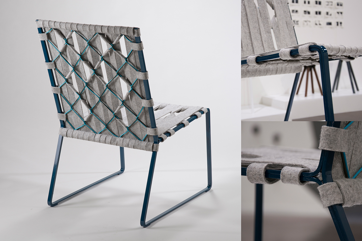 Warp weft weaving Woven felt modern modern furniture Modern Design furniture steel cord chair lounge Lounge Chair