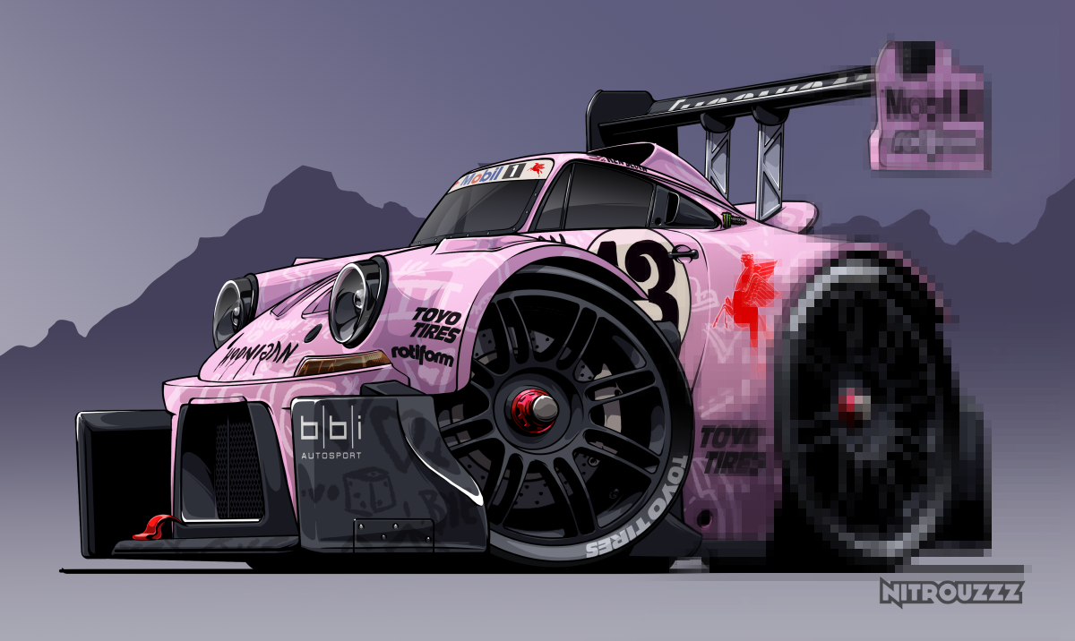 automotive   car carart hoonigan Hoonipigasus ken block nitrouzzz pikes peak pink Porsche