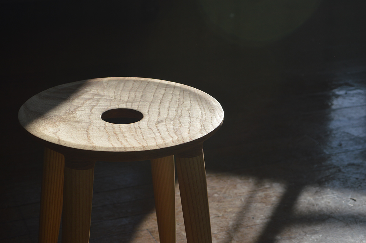 stool ash cnc wood