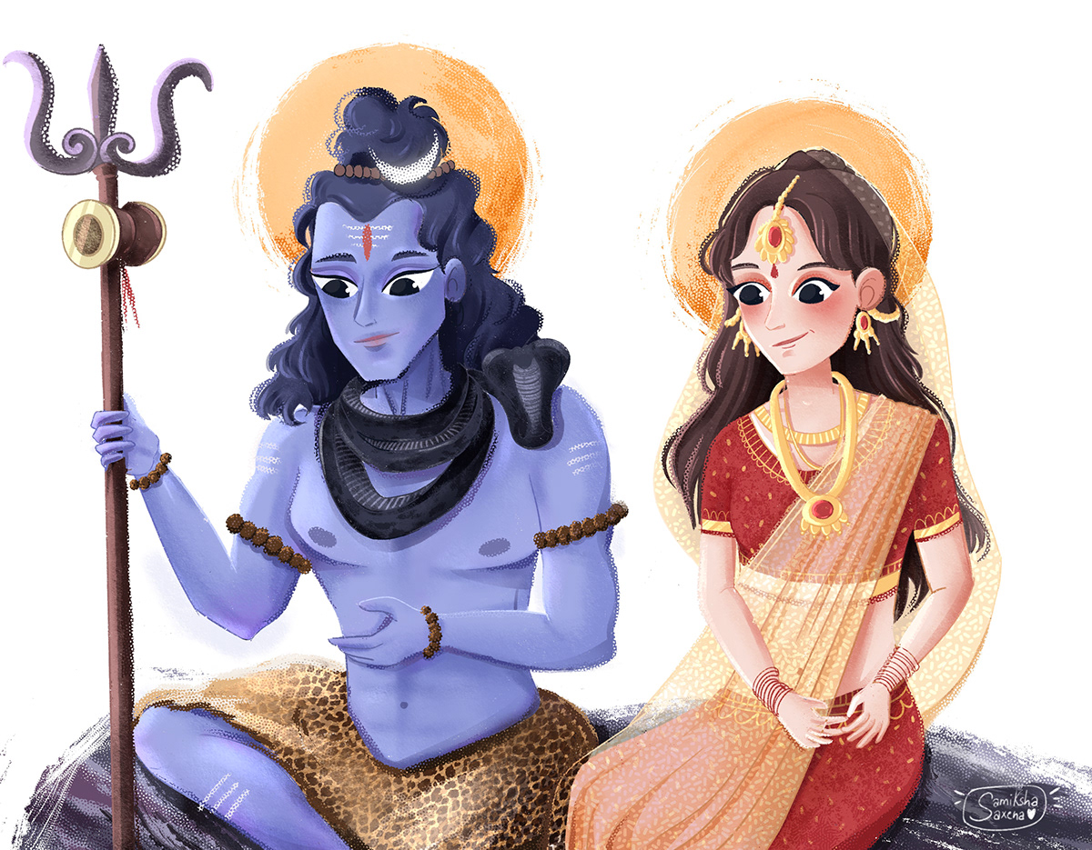 cartoon Character design  concept art Digital Art  God ILLUSTRATION  India mythology shiva