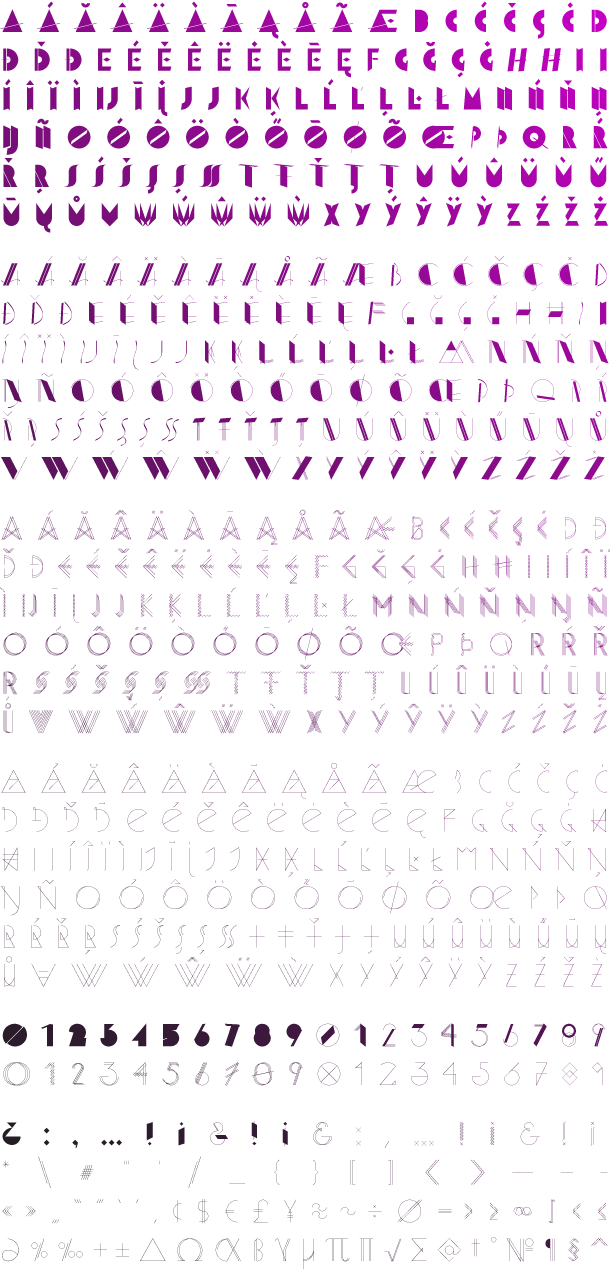 type design typedesign Opentype Type System interactive alternates random shuffle geometric experimental mem font runge Jakob Runge