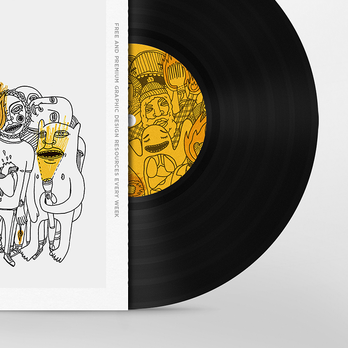 cover cd mock-up mock-up vinyl long long play LP disc Cover Art freebie photoshop psd download