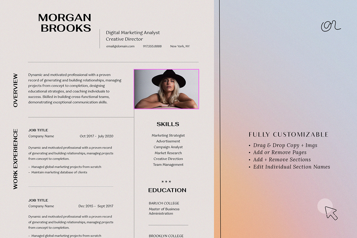 cover letter CV design digital template InDesign minimal Resume resume template template templates
