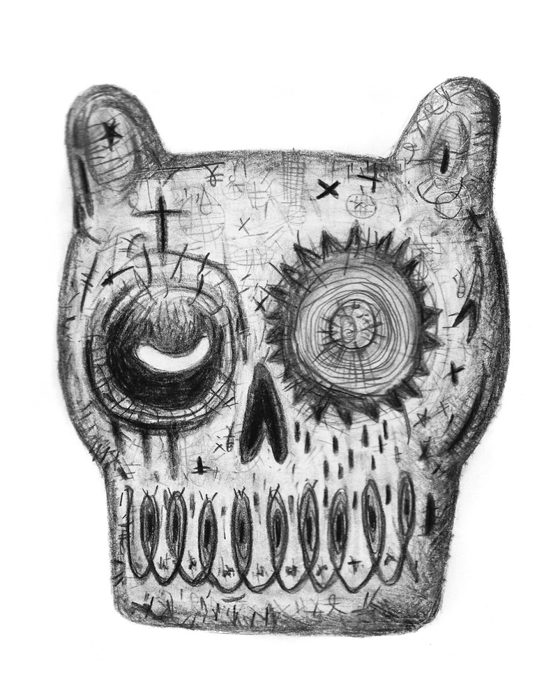 skull peru dibujo black and white