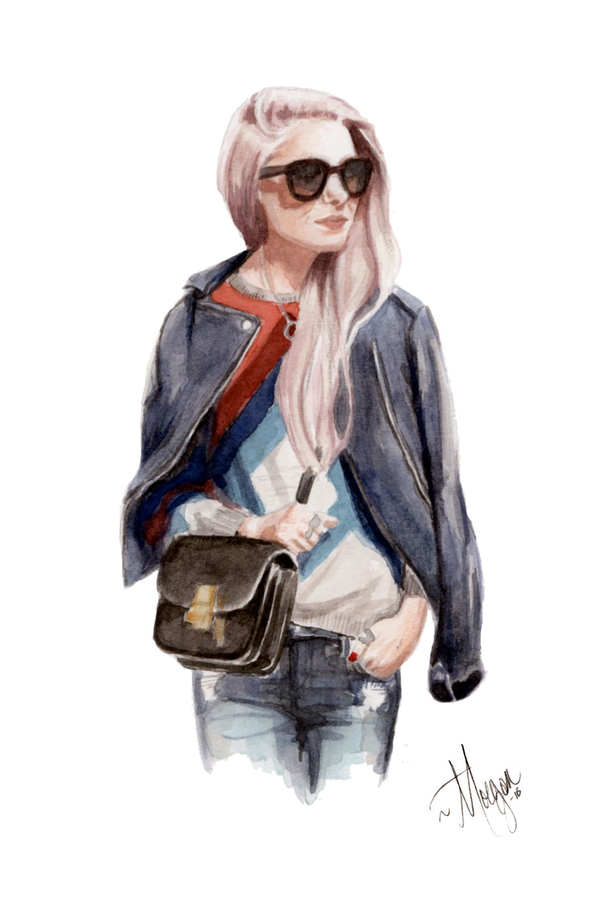 girl fashion illustration OOTD clothes blogger