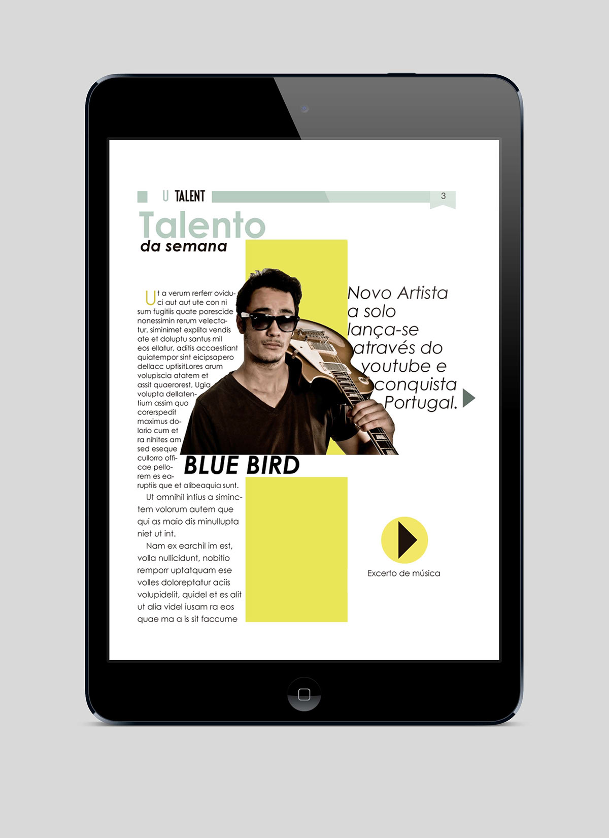tablet iPad newsletter blue design Coffee TAlent