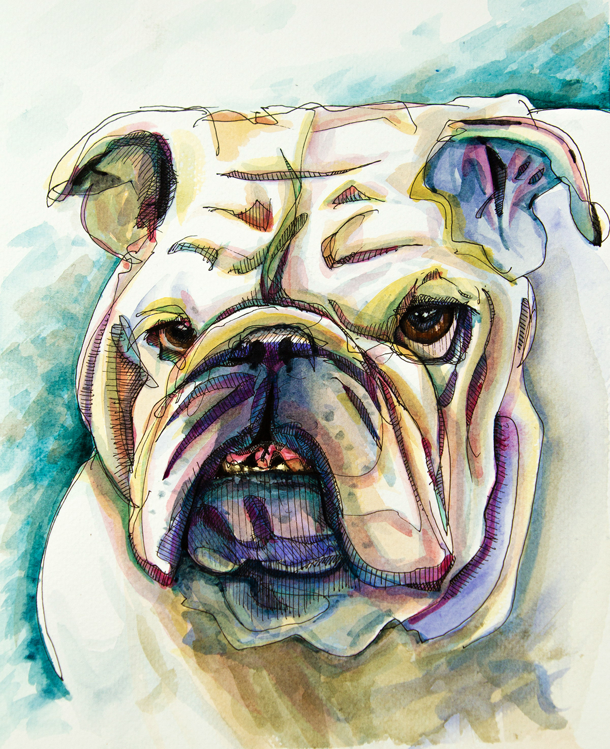 watercolor pets dogs cats commission