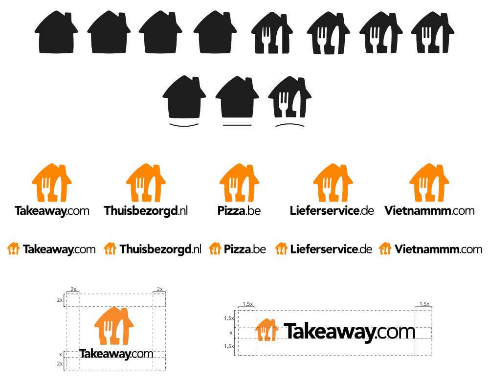 branding  cutlery Food  food delivery home identity logo orange takeaway Thuisbezorgd