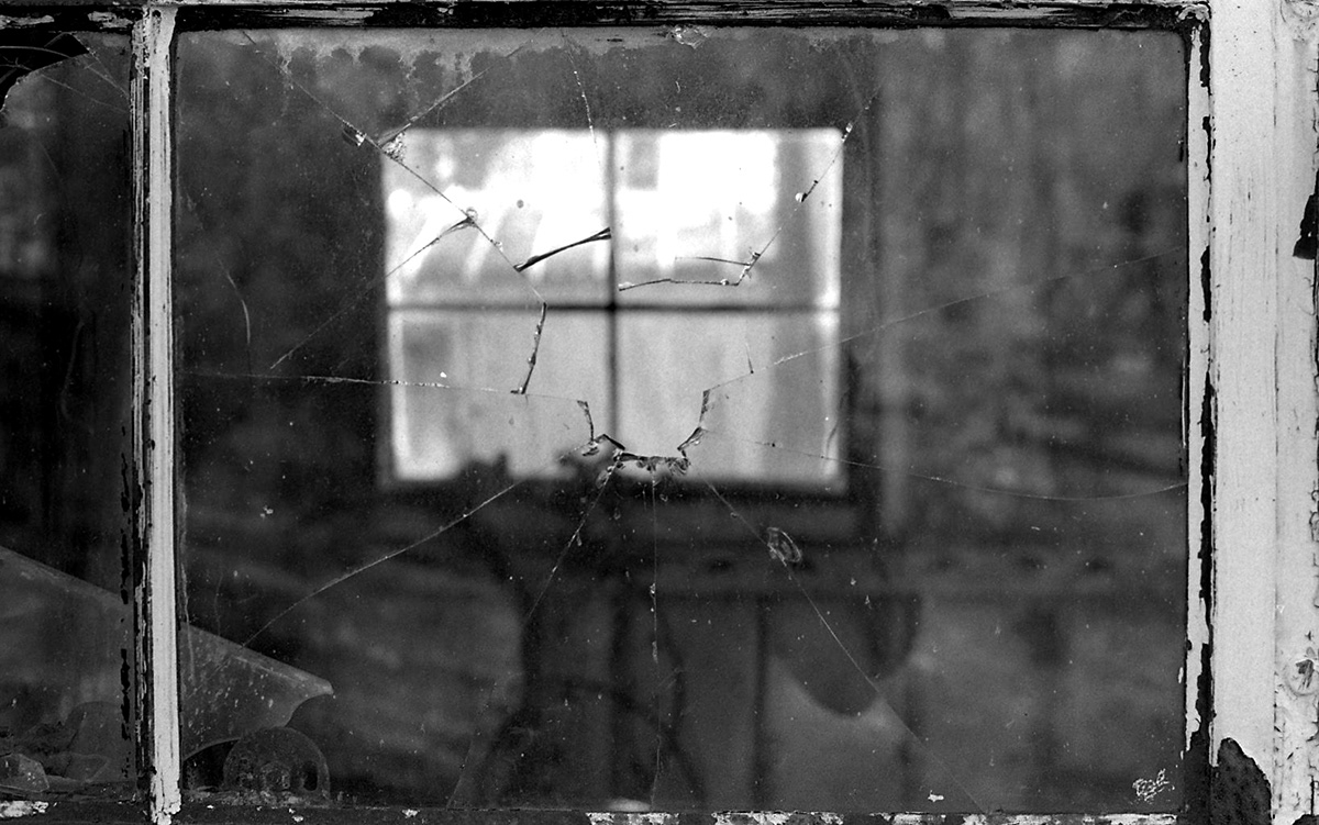 Landscape abstract black White photo philadelphia university structure barn