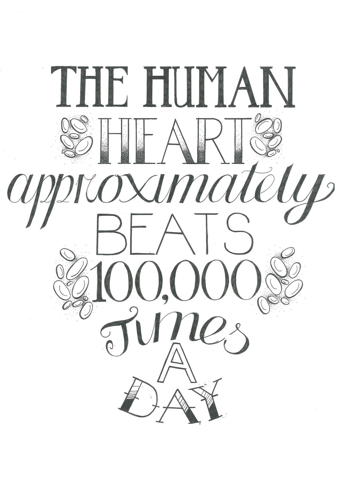 science art information heart lettering