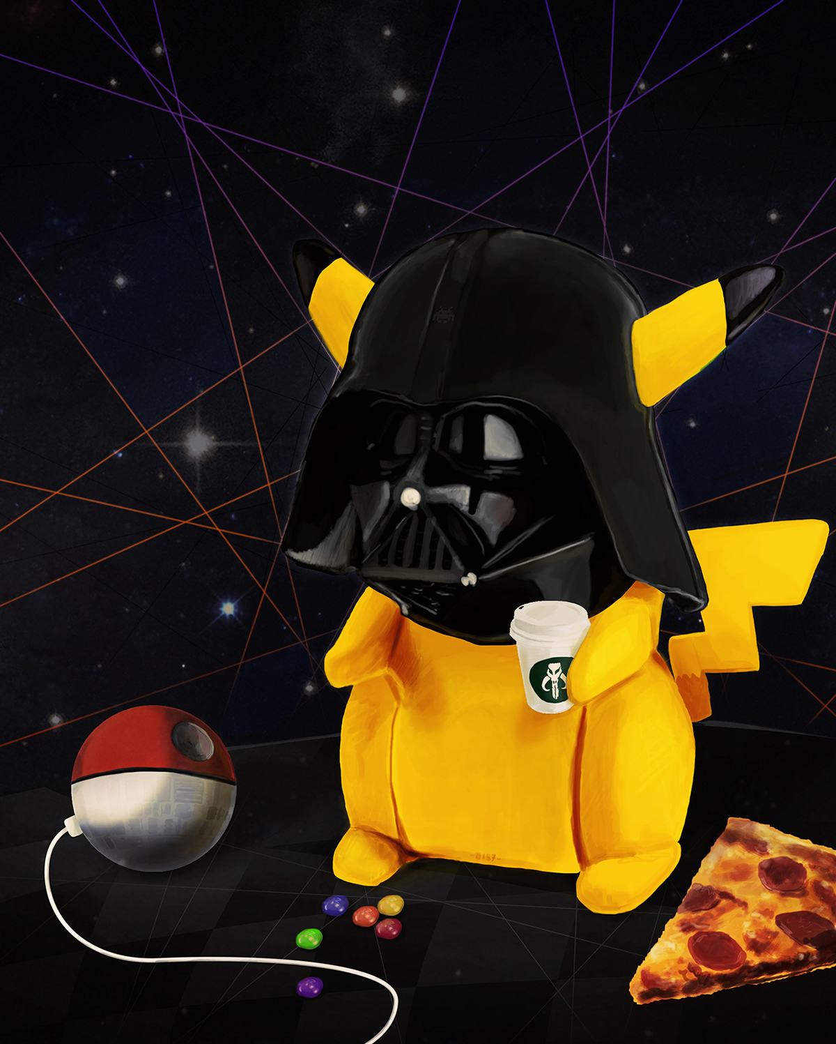 darth vader pikachu PIKA star Wars Pokemon anime cartoon Character toy yellow Space  picnic