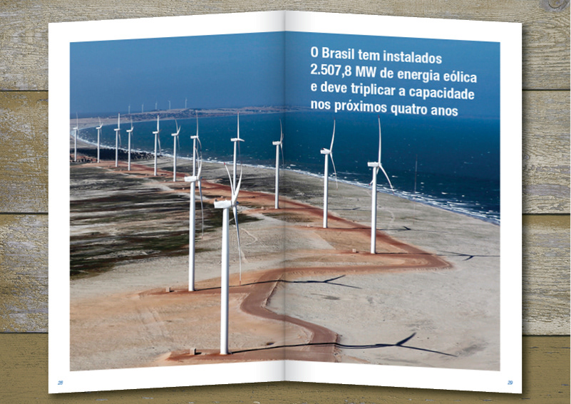 Relatório Anual energia eolica eolic energy annual report book box Livro luva