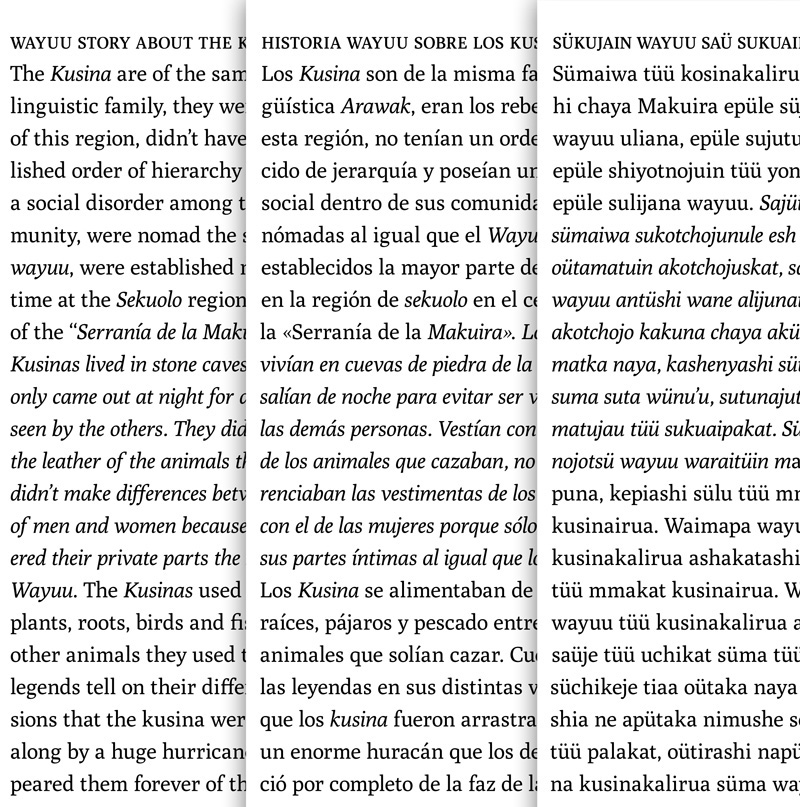 wayuunaiki wayuu guajiro guajira Typeface tipografia typo uba CDT buenos aires argentina venezuela diacritics
