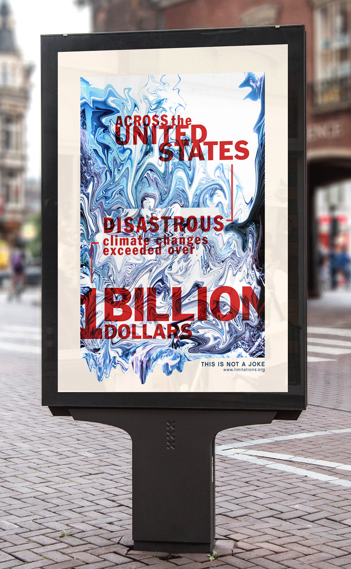 global warming campaign Limitations posters Website product package flipbook