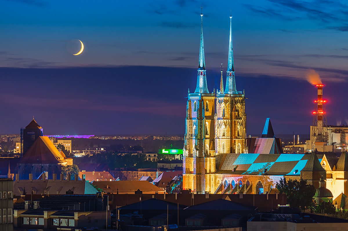 wroclaw photo night poland Europe metropolis nightscapes city skyline Landscape