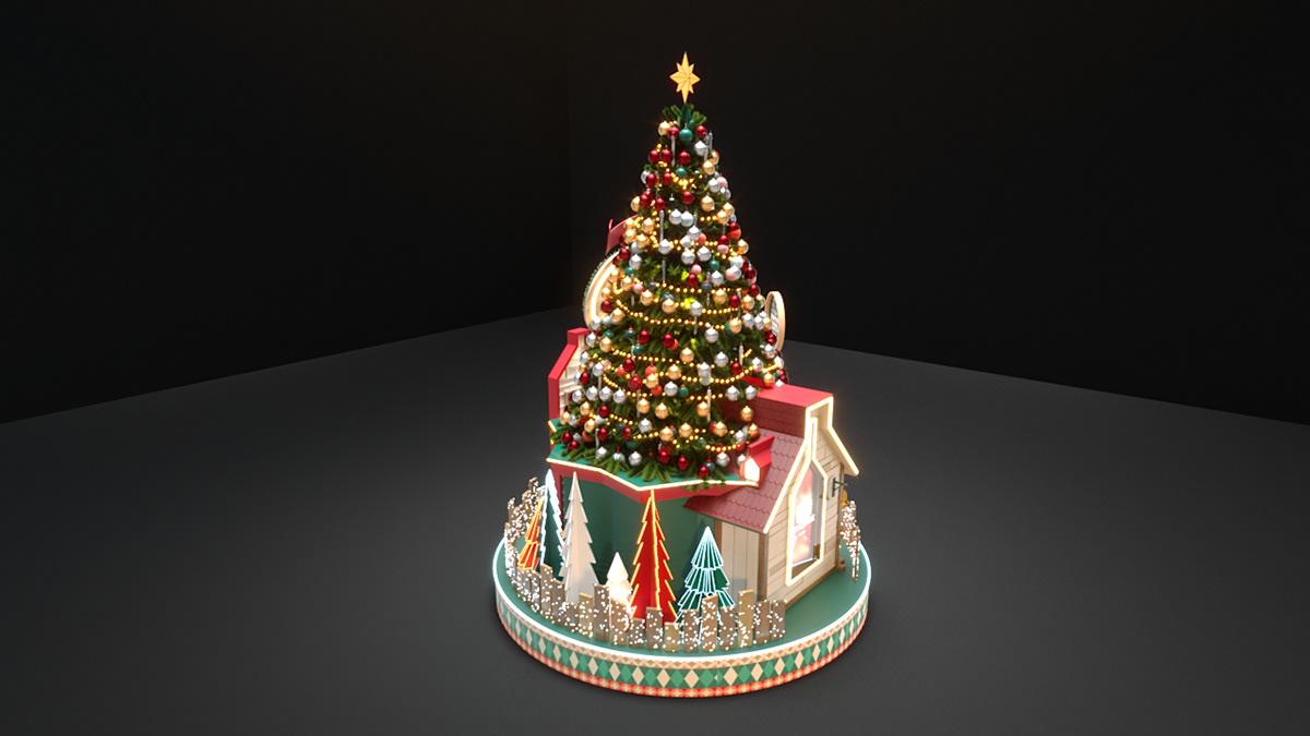 christmas Tree 3ds max art direction  Render corona omar metwally