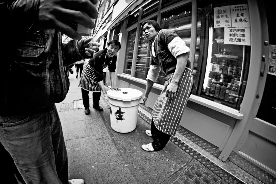 street photo black and white  london  china town
