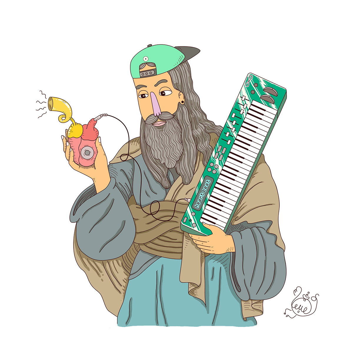 profeta Mystic mic heart BEAT beatmaking holy hip-hop ILLUSTRATION  ilustracion