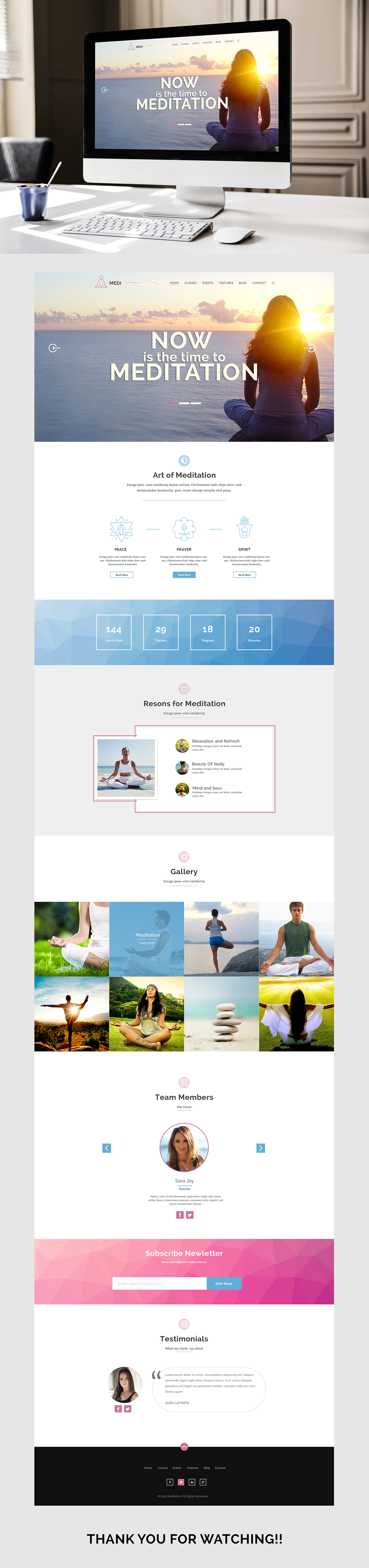 Meditaion Website creative Webdesign Website Mockup