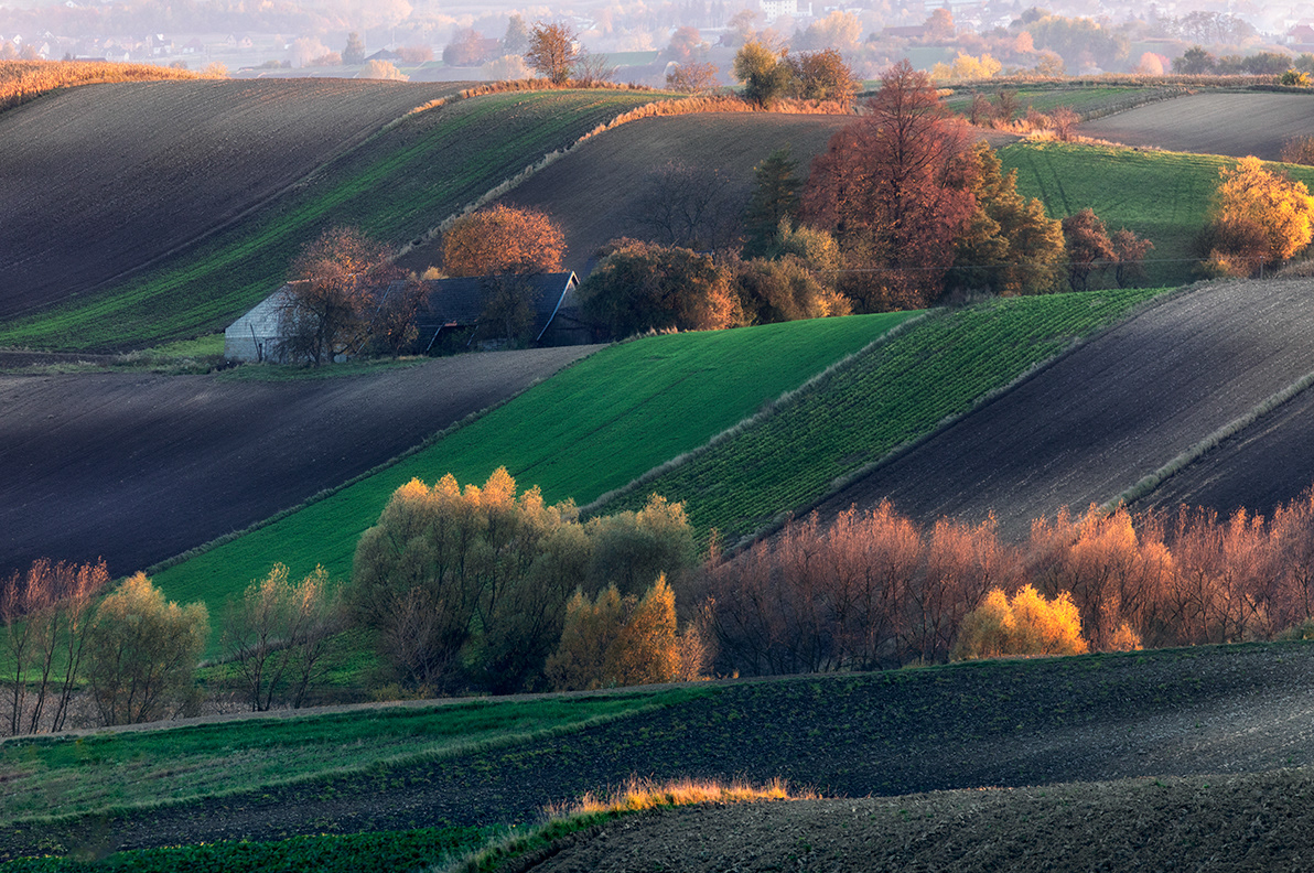 autumn countryside field Landscape painting   poland ponidzie rural Travel village