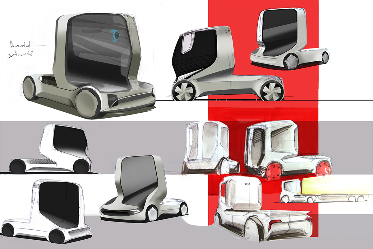 Truck driverless modern futuristic transportation design concept artificial intelligence Autonomous