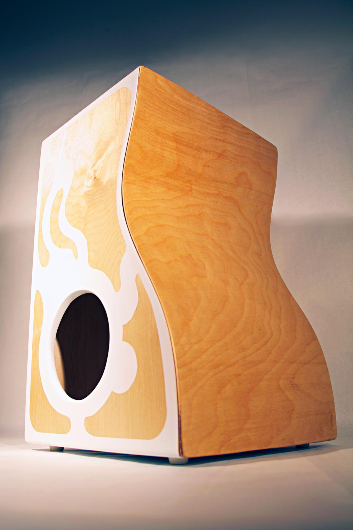 cajon  white noise curvy woodworking percussion  instrument stool multifunctional