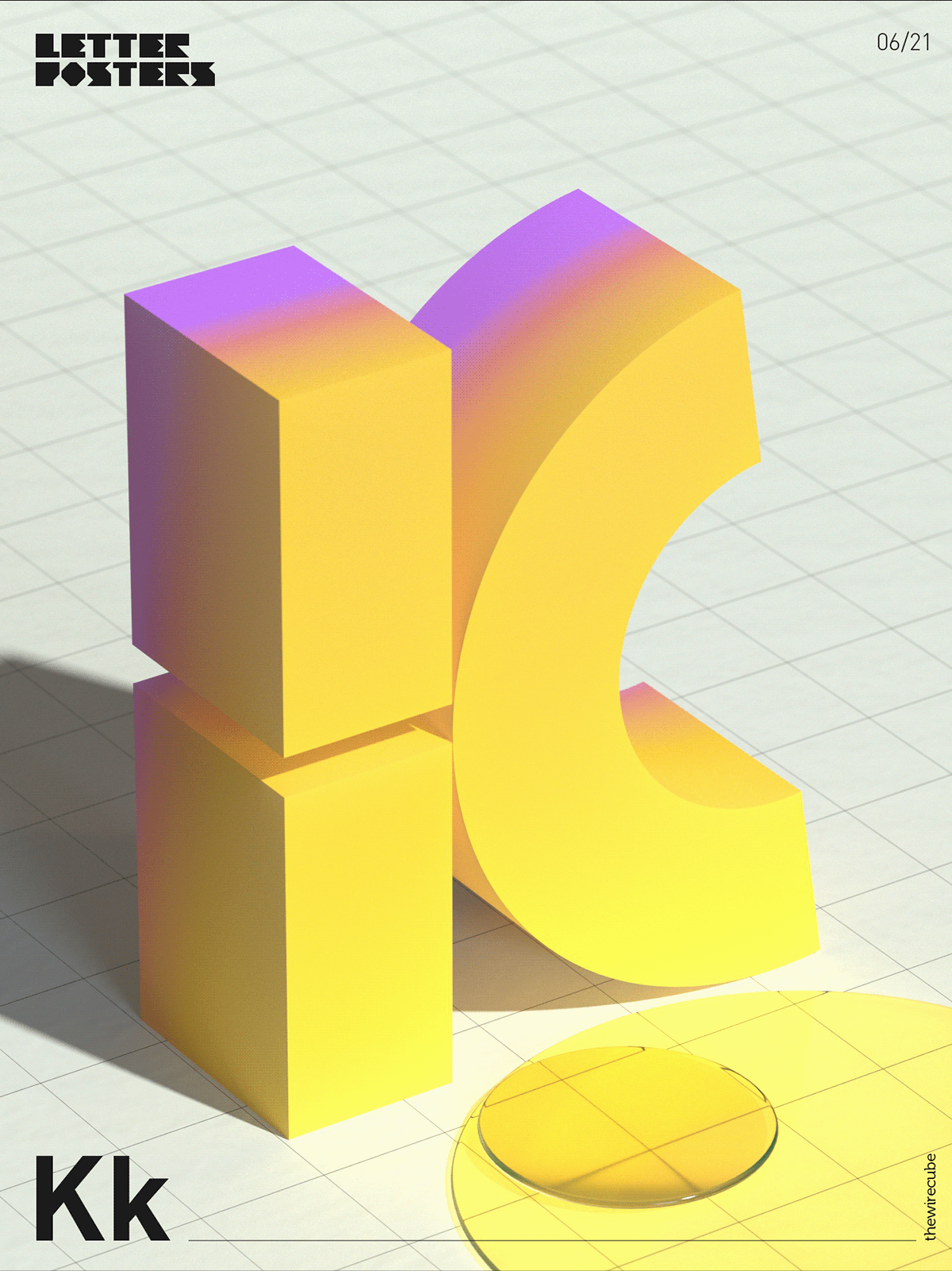 3D design letters Render