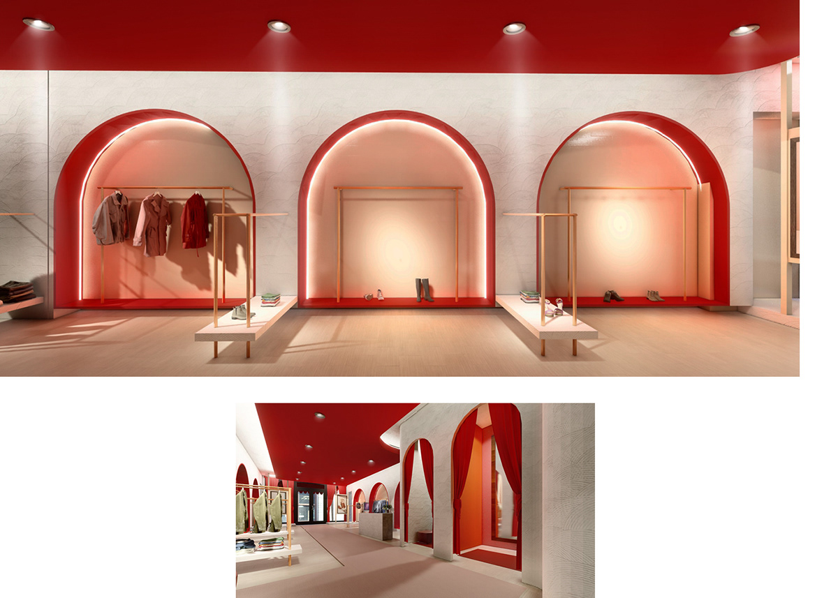 architecture arquitectura interior design  Diseño de Interiores 3D Render visualization Local comercial clothing store tienda de ropa