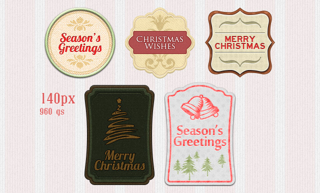 Christmas  badges  cards  vintage  retro season winter pattern