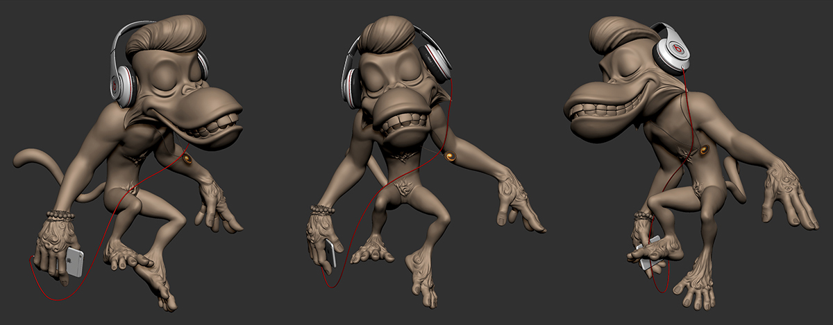 Dsculpt Studio monkey Digital Sculpting Zbrush modeling 3D Maya 3ds max
