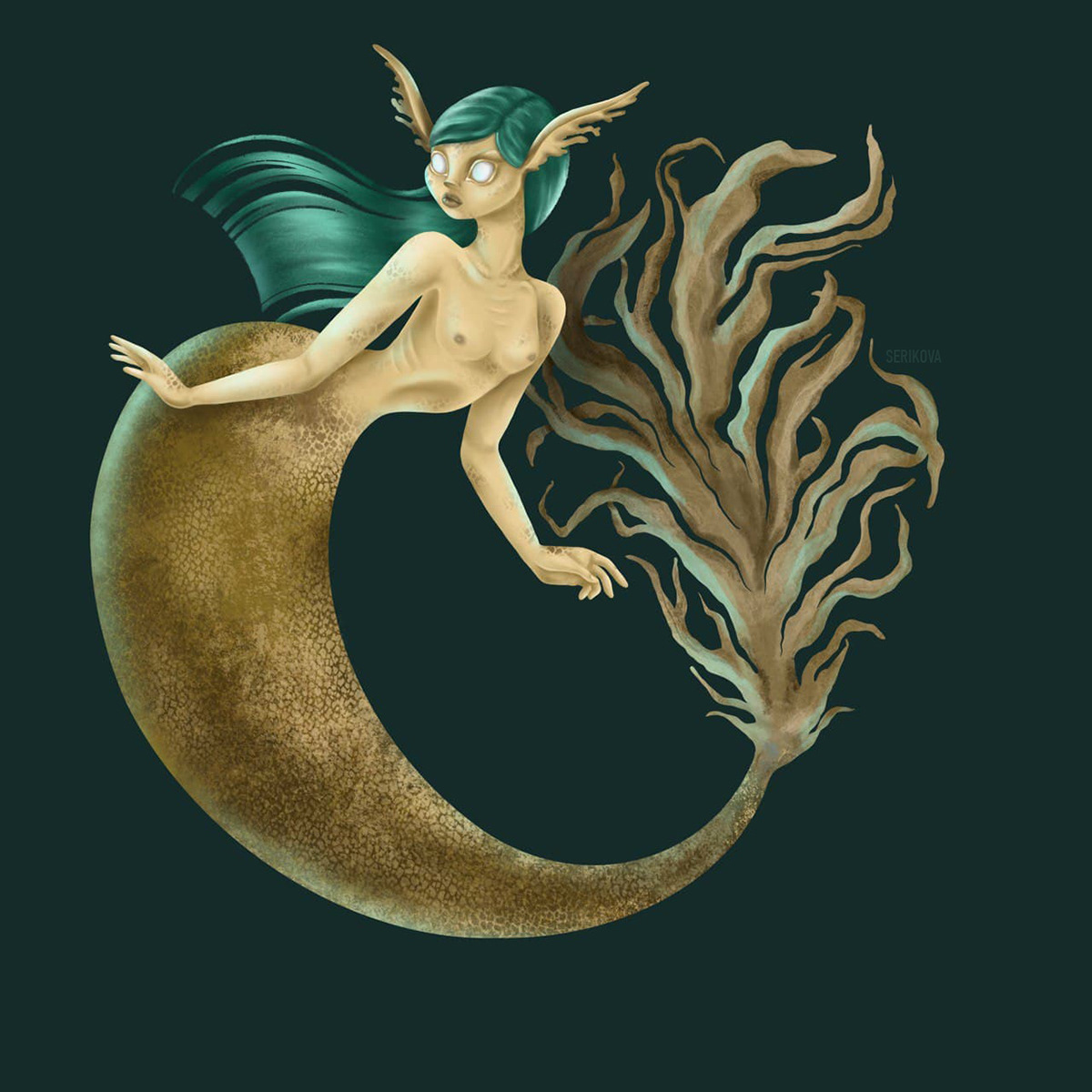 artwork Character Character design  concept art Digital Art  digital illustration fantasy girl mermaid painting  