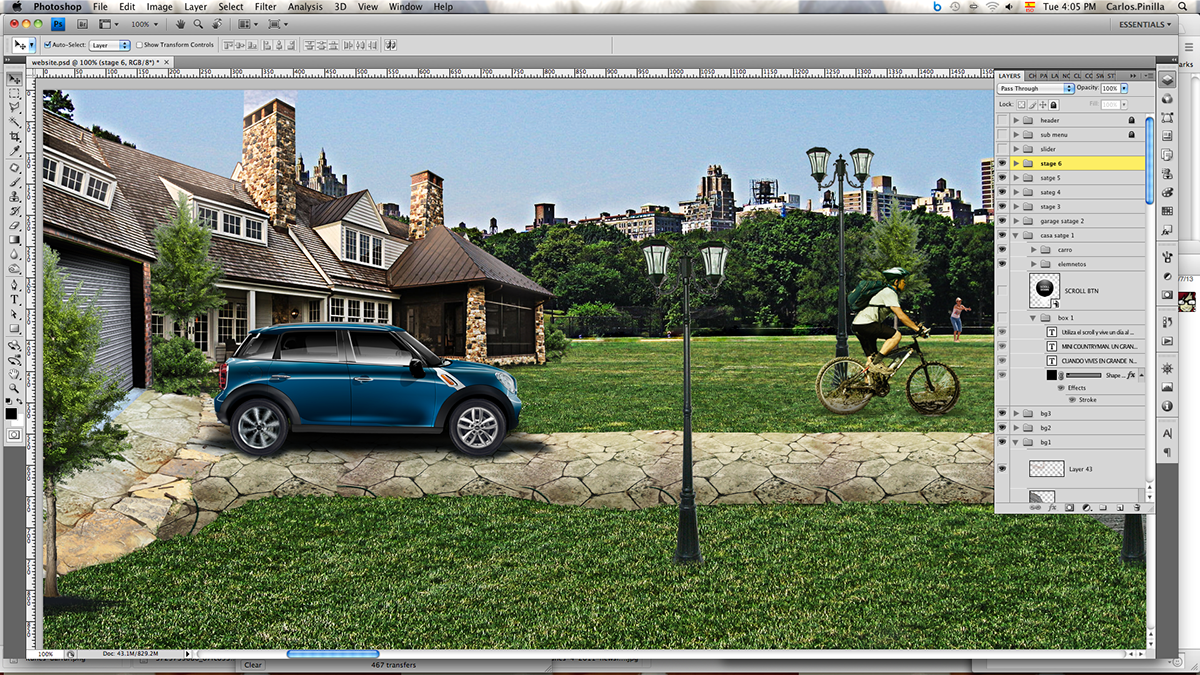 MINI countryman scroll Cars cooper scene horizontal country Stage campaign retouch digital HTML html5 brand