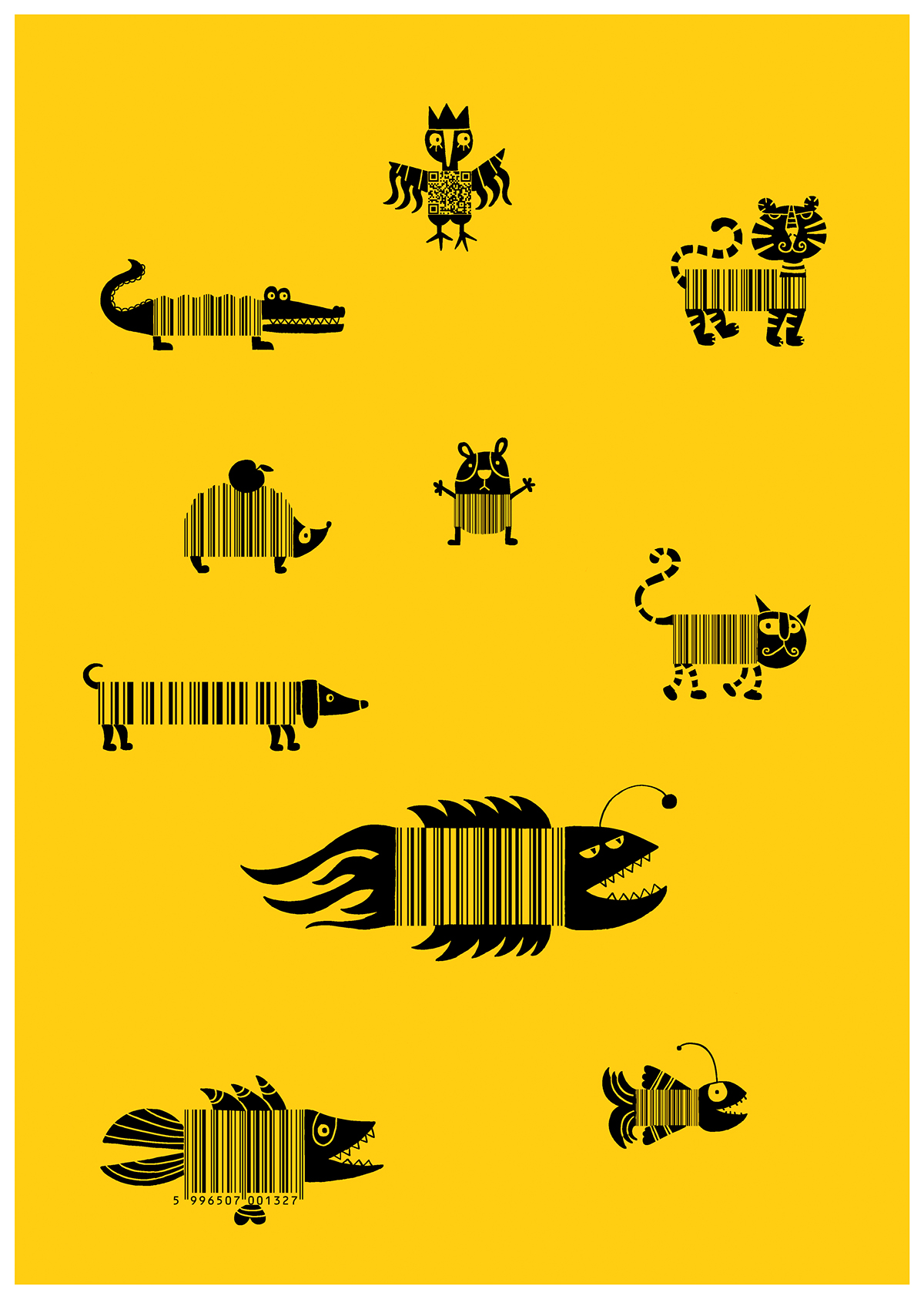 barcode animal flat design animal