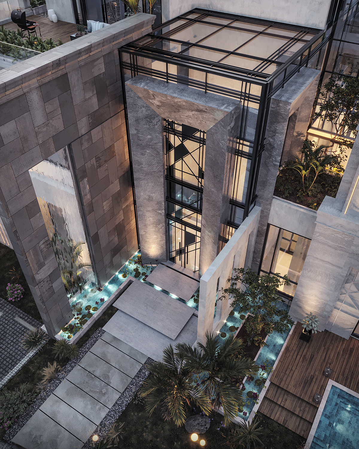 architecture CGI exterior modern Render Villa visualization archviz corona residential