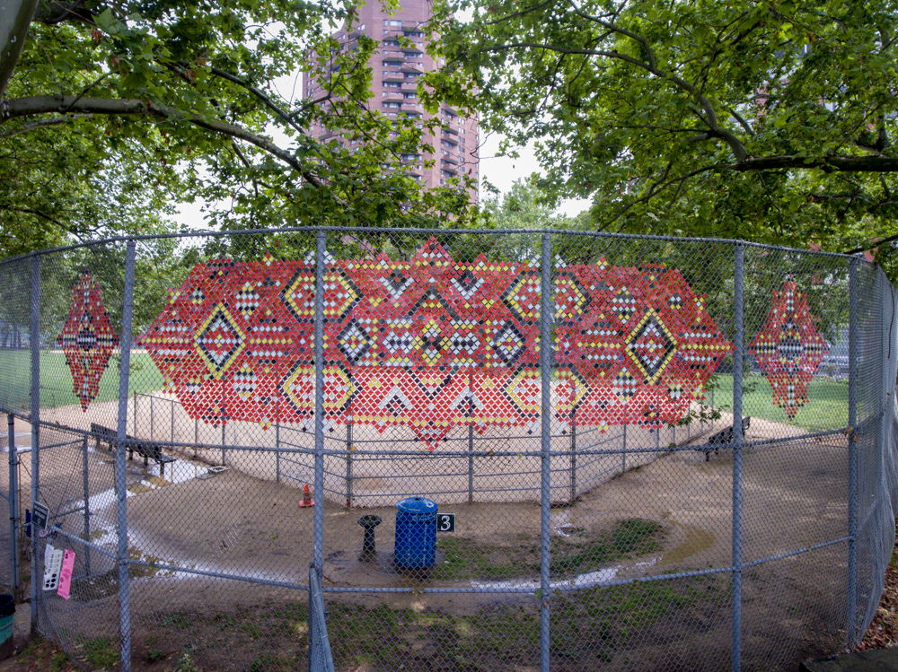 Chainlink Fence urban art Street Art  New York walls print on metal Photo-collage