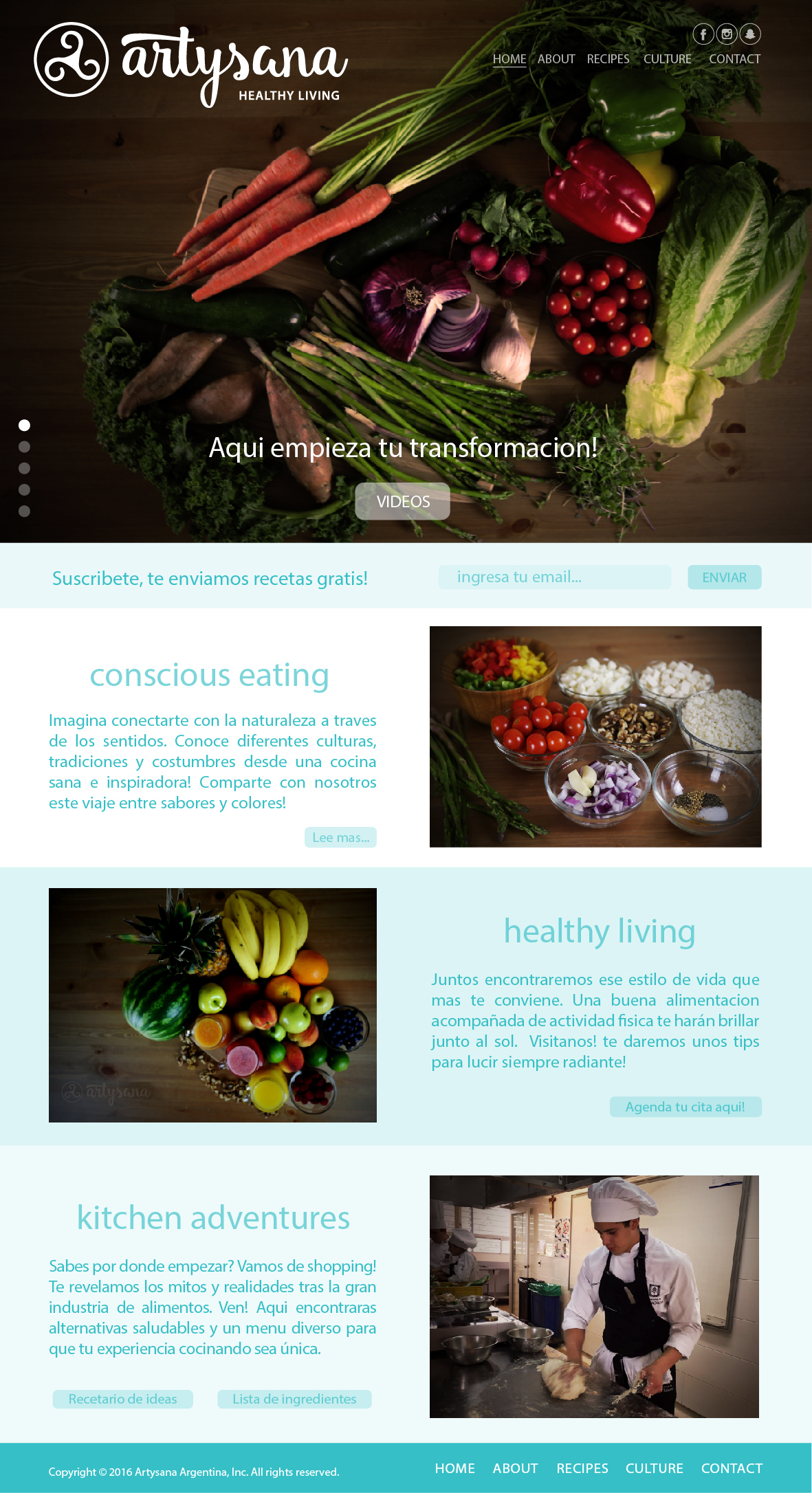 Webdesign artysanalife nutrition