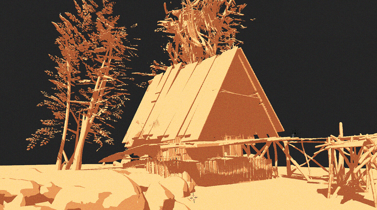 3D autumn blender lake lakehouse Oculus vr