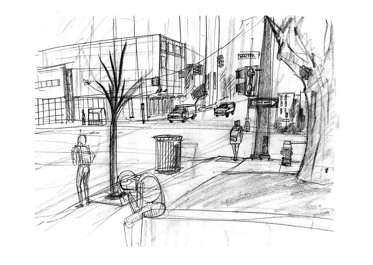 intersections sketches sketch grahphite detroit