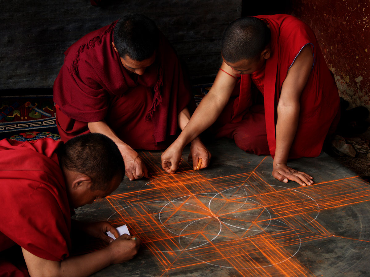 Mandala buddhism spirituality tibet Tibetan India Ladhak religion Buddha monk Buddhist monk color red gompa