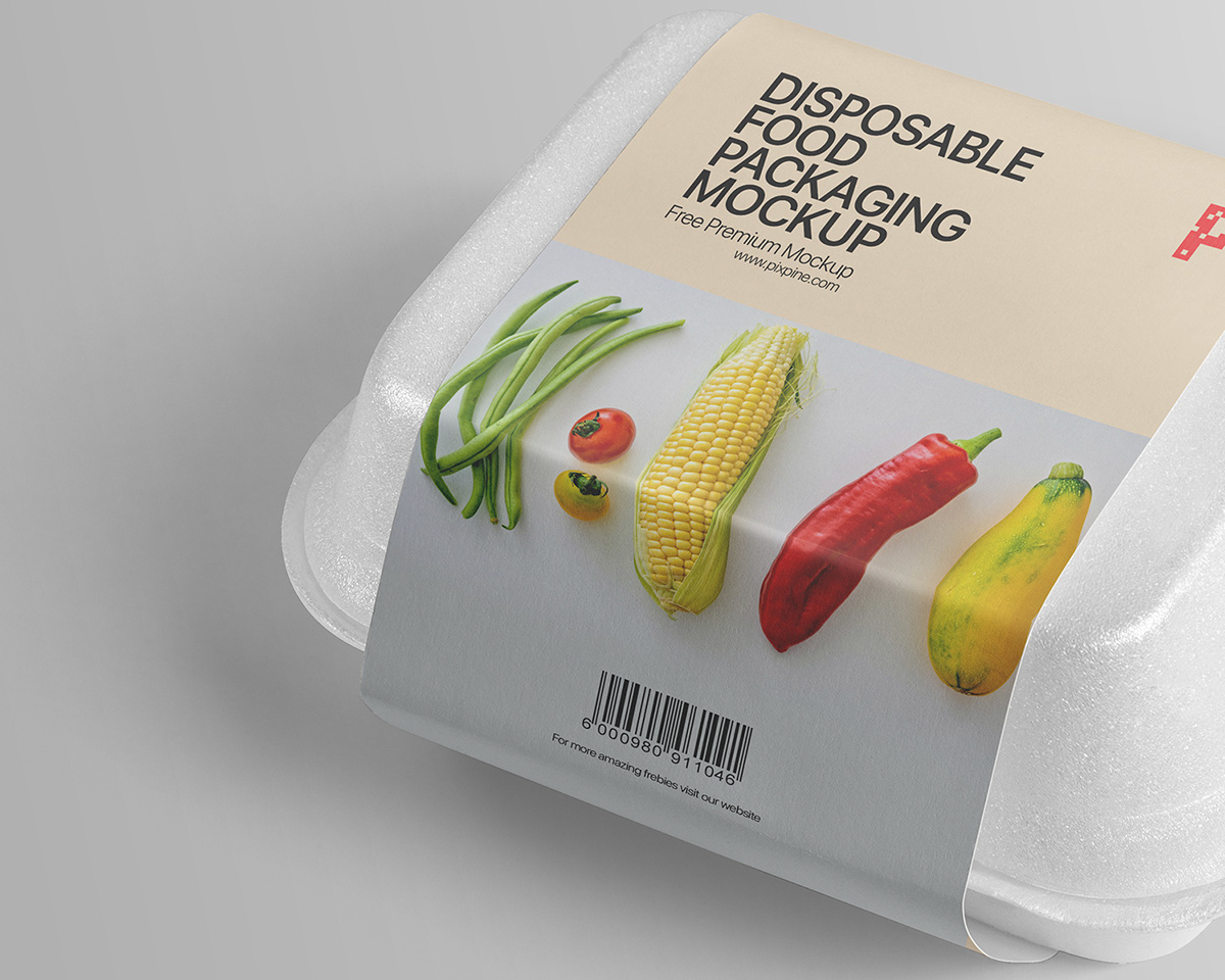 branding  cafe disposable Food Container free freebie Mockup Packaging restaurant styrofoam packaging